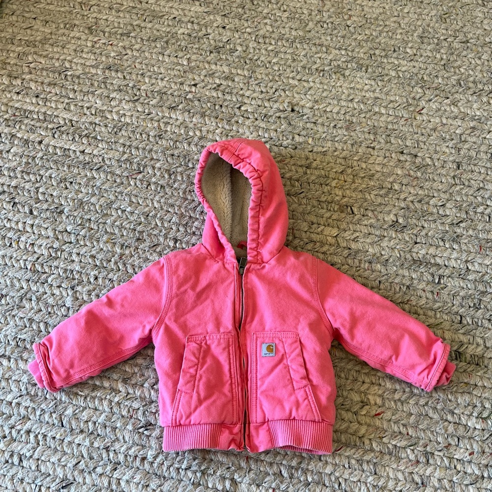 Carhartt Pink Sherpa lined Hooded Jacket